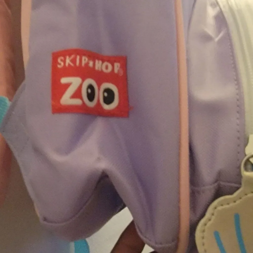 Skip Hop Unisex Kids Purple Narwhale Zoo Adjustable Strap Outer Pocket Backpack